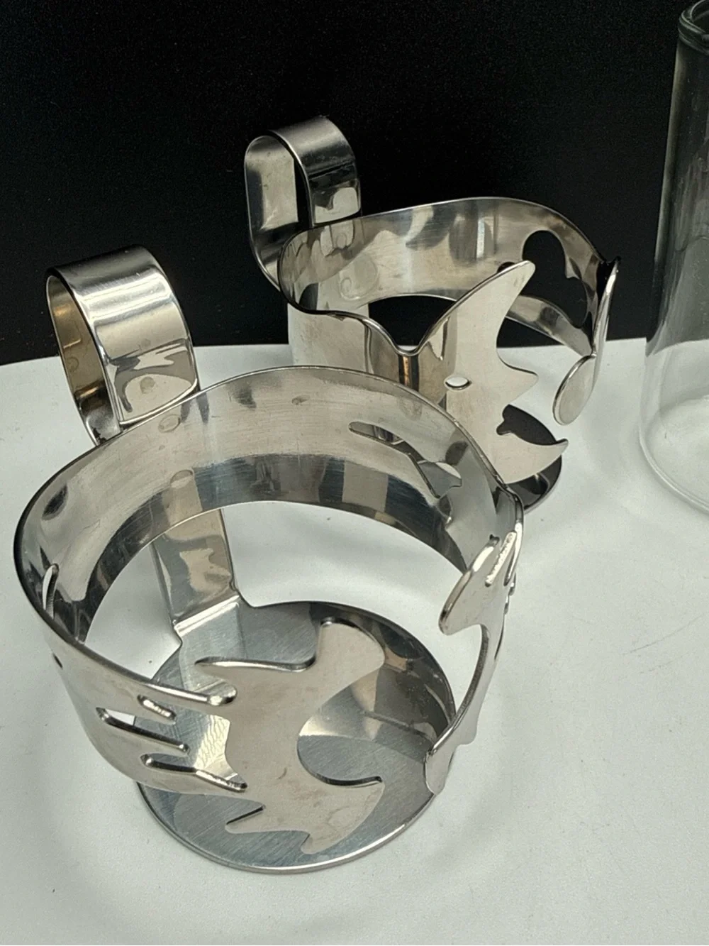 Vintage WMF Cromargan Celestial Tea Set of 2‎ Stainless Steel GERMANY